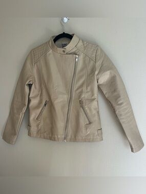 Women’s Beige Asymmetrical Moto Jacket